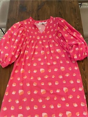 Michelle McDowell Pink Smocked Dress M